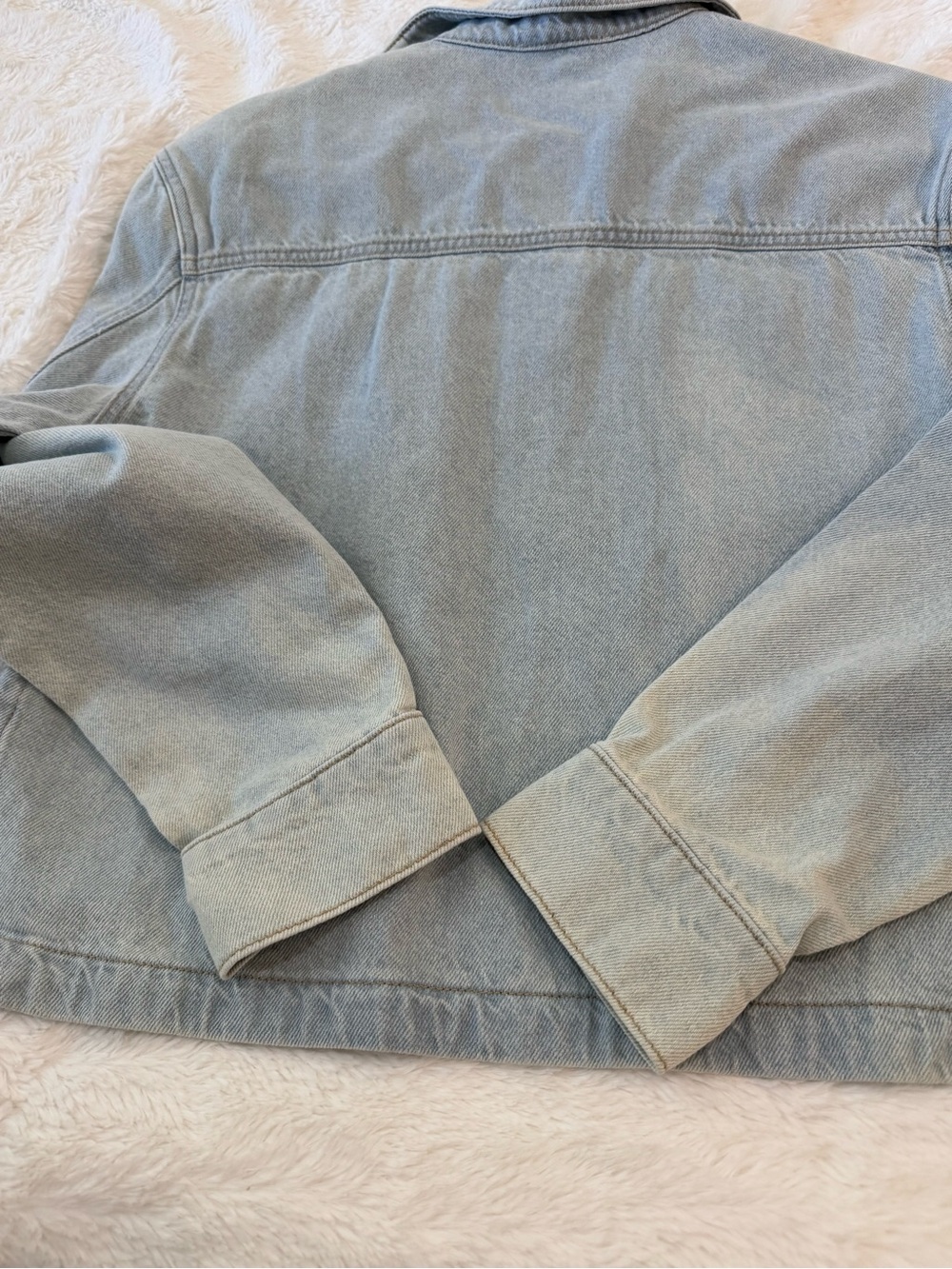 PAIGE Natalia Cropped Denim Shacket Windward Light Wash Jacket XS NWT - Picture 15 of 16